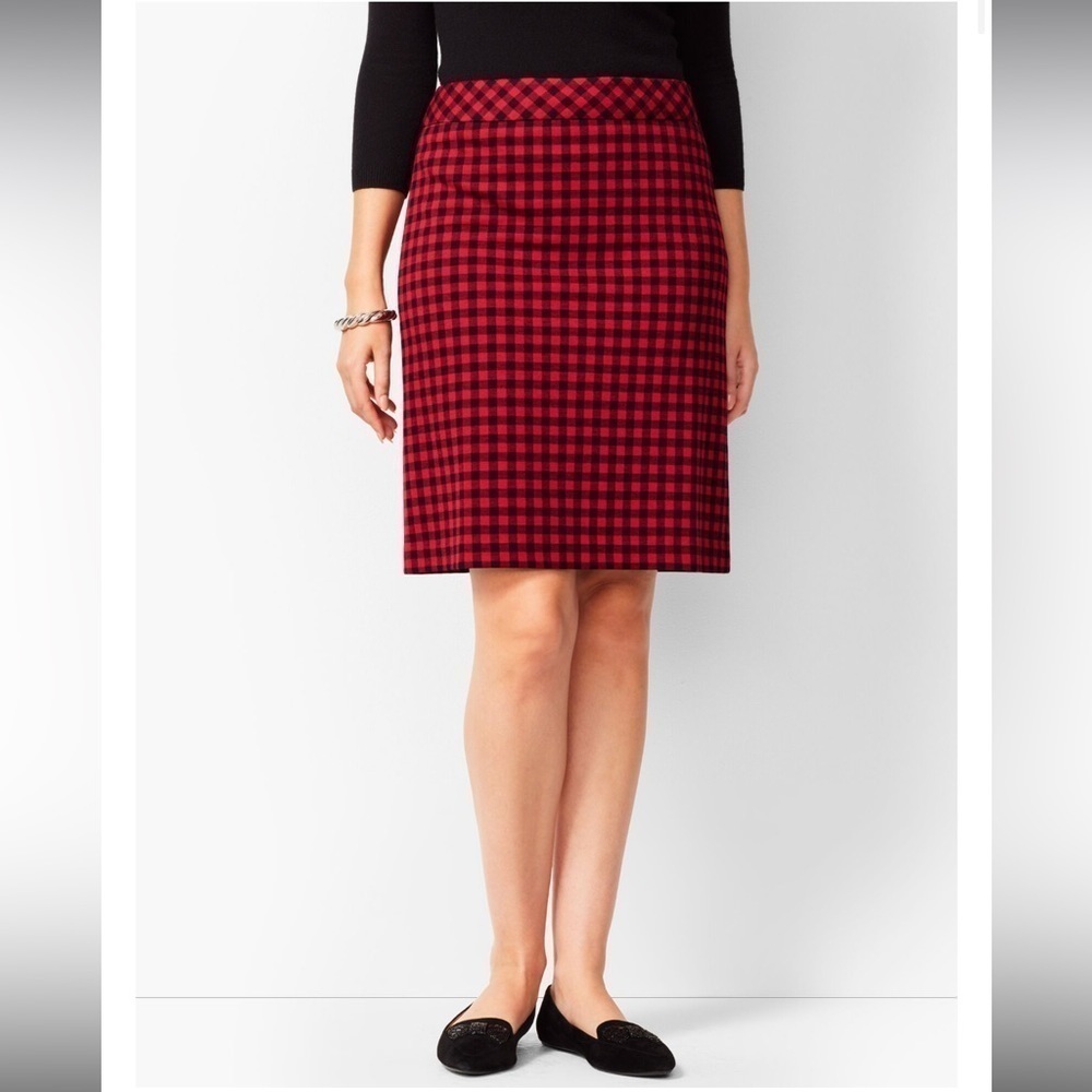Talbots 20.5" FESTIVE BUFFALO CHECK A-LINE SKIRT